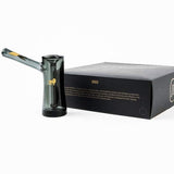 SMOKED GLASS BUBBLER W/GOLD STRIPE DECAL - High Grade Vape