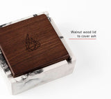 BRIQ CONCRETE ASHTRAY W/WALNUT LID - High Grade Vape