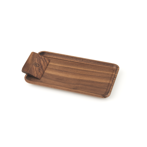 AMERICAN BLACK WALNUT ROLLING TRAY - SMALL - High Grade Vape